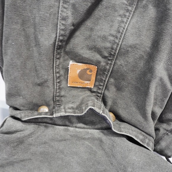 VTG Carhartt Jacket Men XL Green Hooded C52 MOS Workwear Canvas Lined Heavy Duty - Picture 16 of 16